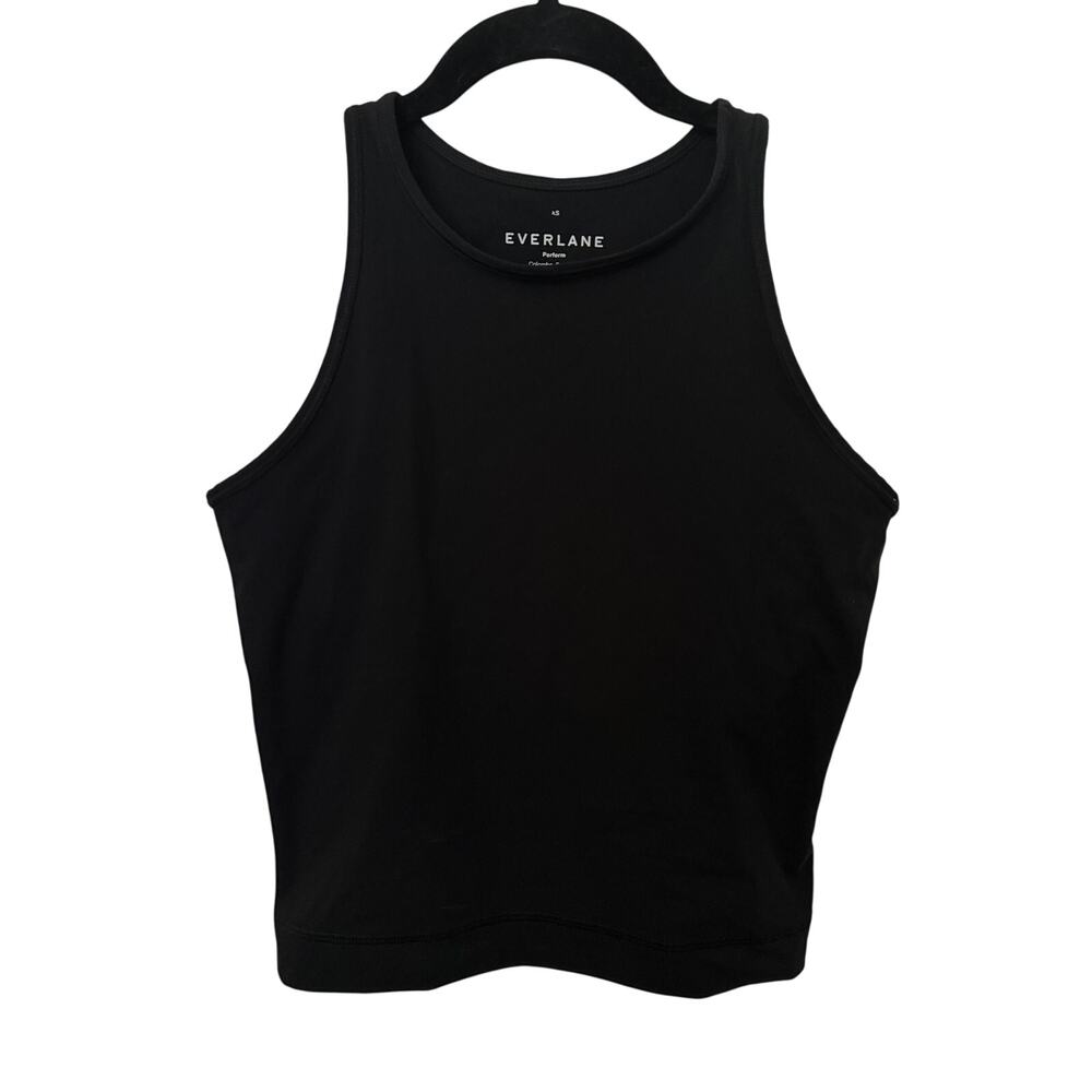 Everlane Black Perform Tank Top Shelf Bra Size XS Athleisure Workout Athletic